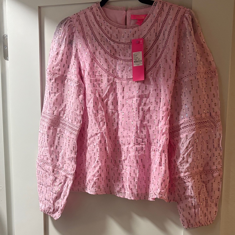 Lilly Pulitzer Pink Eyelet Blouse